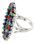 Sterling Silver And Multicolor Needlepoint Ring Size 6-3/4 YX35194
